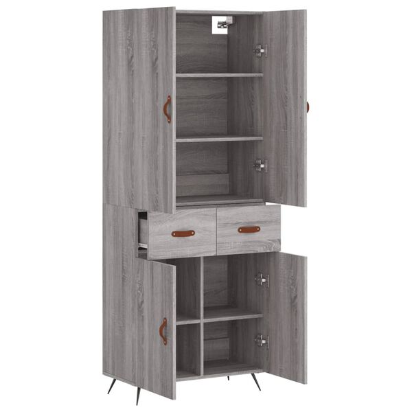vidaXL Skř&iacute;ň highboard &scaron;ed&aacute; sonoma 69,5 x 34 x 180 cm kompozitn&iacute; dřevo