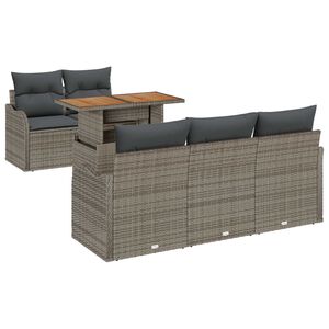 vidaXL Sada zahradn&iacute;ch pohovek s pol&scaron;t&aacute;řem 6 pcs &Scaron;ed&aacute; polyratan