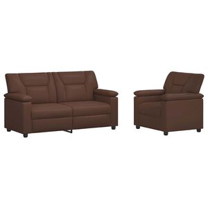 vidaXL Set pohovek 2 pcs Hněd&aacute; Uměl&aacute; kůže