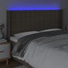 vidaXL Čelo postele s LED taupe 203 x 16 x 118/128 cm textil