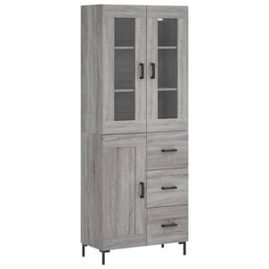 vidaXL Skř&iacute;ň highboard &scaron;ed&aacute; sonoma 69,5 x 34 x 180 cm kompozitn&iacute; dřevo