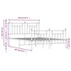 vidaXL Kovový rám postele s hlavovým a nožním čelem černý 150 x 200 cm
