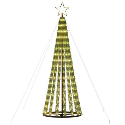 vidaXL Vánoční stromek kužel 275 teplých bílých LED diod 180 cm