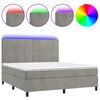 vidaXL Box spring postel s matrac&iacute; a LED světle &scaron;ed&aacute; 180x200 cm samet