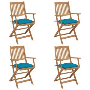 vidaXL Skl&aacute;dac&iacute; zahradn&iacute; židle s podu&scaron;kami 4 ks masivn&iacute; ak&aacute;cie
