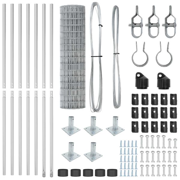 vidaXL Plot s sloupkem Stř&iacute;brn&aacute; 1,2 x 10 m Ocel