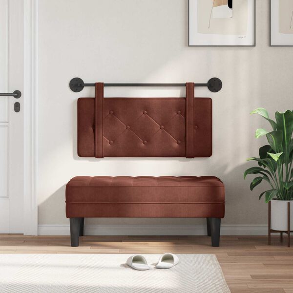 vidaXL Z&aacute;věsn&aacute; čeln&iacute; deska N&aacute;stěnn&yacute; Leskl&aacute; hněd&aacute; 90 cm Antick&yacute; PU