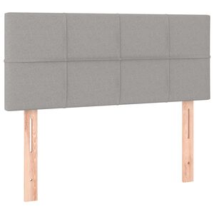 vidaXL Čelo postele světle &scaron;ed&eacute; 100 x 5 x 78/88 cm textil