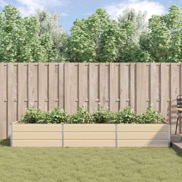 vidaXL Truhl&iacute;k Slonovinov&aacute; 195 x 100 x 45 cm Pozinkovan&aacute; ocel