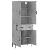 vidaXL Skř&iacute;ň highboard betonově &scaron;ed&aacute; 69,5x34x180 cm kompozitn&iacute; dřevo