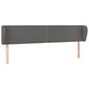 vidaXL Čelo postele typu u&scaron;&aacute;k &scaron;ed&aacute; 203x23x78/88 cm uměl&aacute; kůže