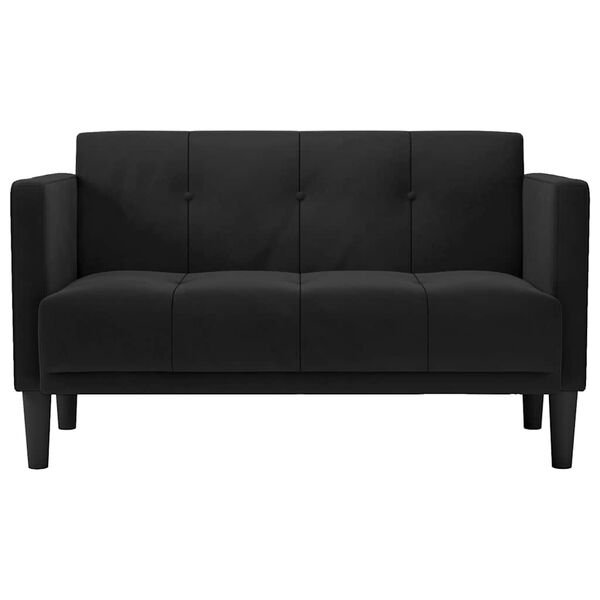 vidaXL Loveseat Sofa čern&aacute; 111 cm samet