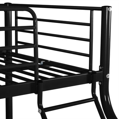 vidaXL Rám dětské poschoďové postele černý kov 140 x 200 / 90 x 200 cm