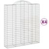 vidaXL Klenut&eacute; gabionov&eacute; ko&scaron;e 4 ks 200x50x220/240cm pozinkovan&eacute; železo