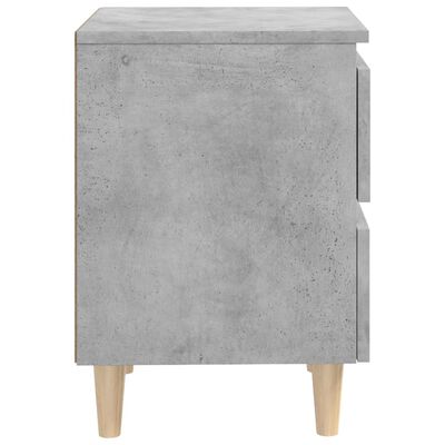 vidaXL Noční stolek masivní dřevěné nohy betonově šedý 40 x 35 x 50 cm