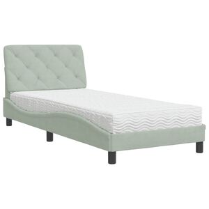 vidaXL Postel s matrac&iacute; světle &scaron;ed&aacute; 80 x 200 cm samet