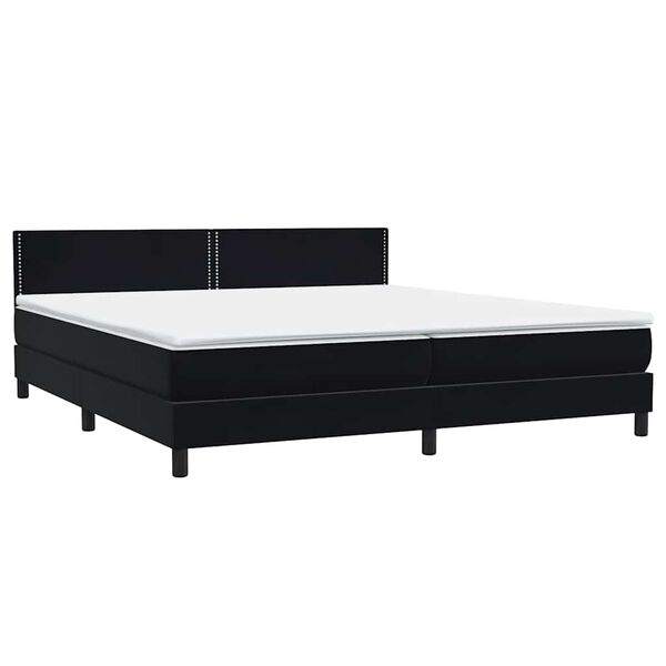 vidaXL Box spring postel s matrac&iacute; čern&aacute; 180x210 cm samet