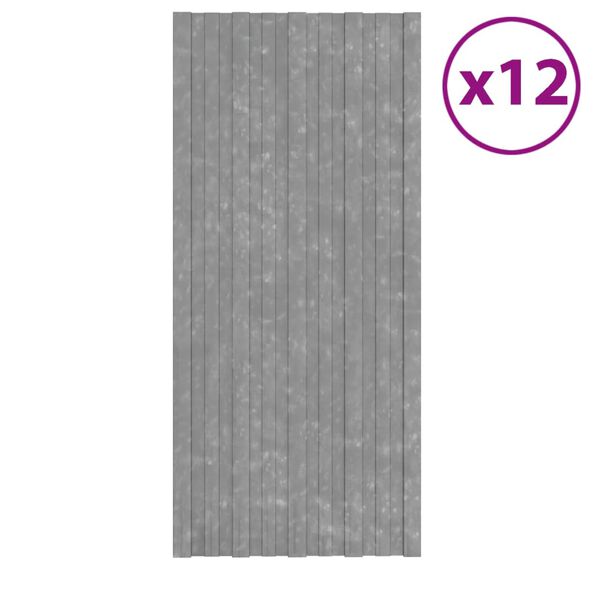 vidaXL Stře&scaron;n&iacute; panely 12 ks pozinkovan&aacute; ocel stř&iacute;brn&eacute; 100 x 45 cm