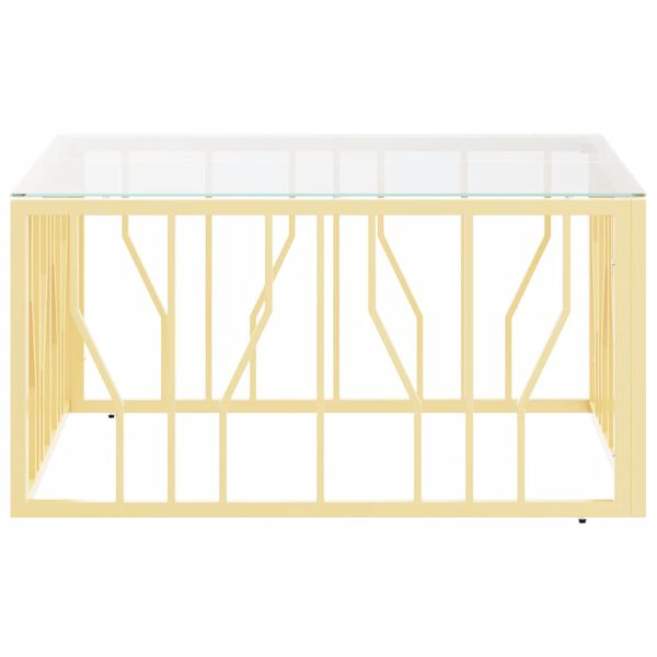 vidaXL Konferenční stolek zlatý 80 x 80 x 40 cm nerezová ocel a sklo