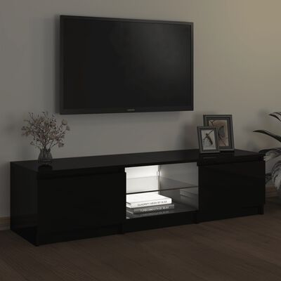 vidaXL TV skříňka s LED osvětlením černá 140 x 40 x 35,5 cm
