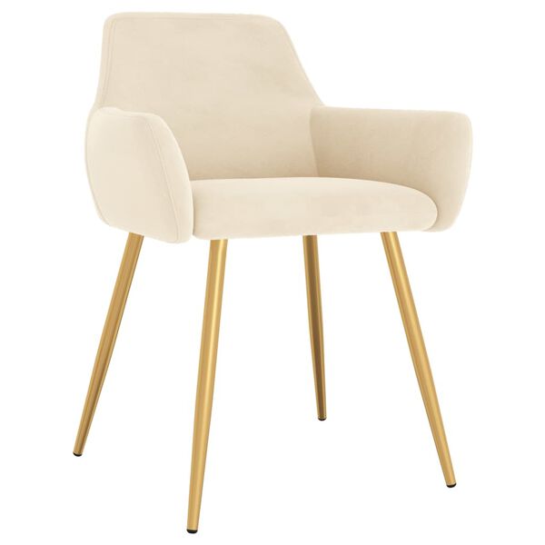 vidaXL J&iacute;deln&iacute; židle 4 ks kr&eacute;mov&eacute; samet