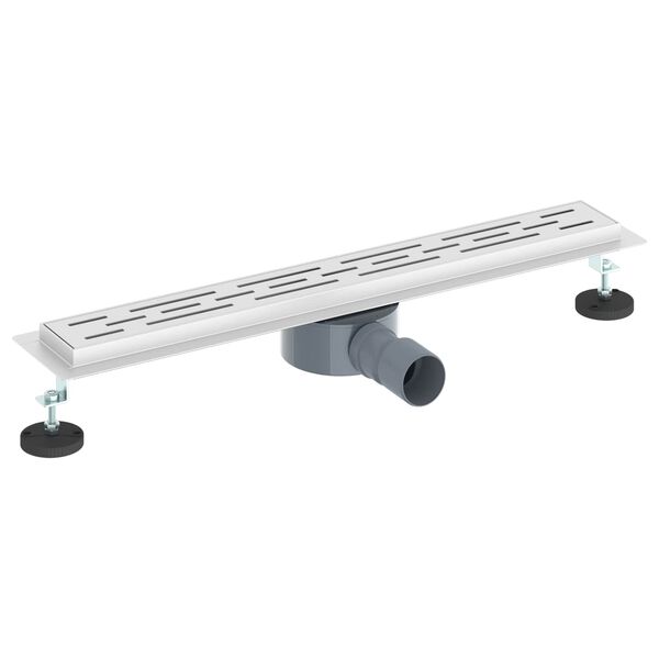 vidaXL Sprchov&yacute; odtok s skleněn&yacute;m v&iacute;kem a 360&deg; sifonem Stř&iacute;brn&aacute; 60 cm