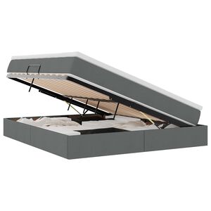 vidaXL Postel s &uacute;ložn&yacute;m prostorem a matrac&iacute; Tmavě &scaron;ed&aacute; 180 x 200 cm