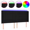 vidaXL Čelo postele s LED čern&eacute; 163 x 16 x 118/128 cm textil