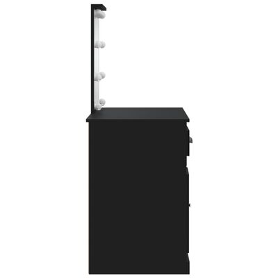 vidaXL Toaletní stolek s LED osvětlením černý 90 x 42 x 132,5 cm