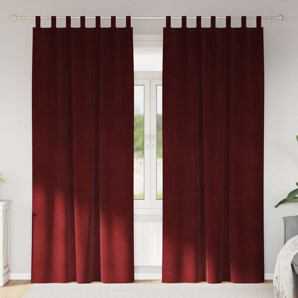 vidaXL Zatemňovac&iacute; z&aacute;věsy 2 pcs V&iacute;no Červen&eacute; 140 x 225 cm samet