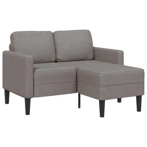 vidaXL Dvoum&iacute;stn&aacute; pohovka s leh&aacute;tkem ve tvaru L Taupe 125 cm L&aacute;tka