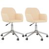 vidaXL Otočn&eacute; j&iacute;deln&iacute; židle 2 ks kr&eacute;mov&eacute; textil