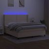 vidaXL Box spring postel s matrac&iacute; a LED kr&eacute;mov&aacute; 160x200 cm textil