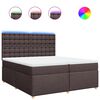 vidaXL Box spring postel s matrac&iacute; tmavě hněd&aacute; 200x200 cm textil