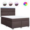 vidaXL Box spring postel s matrac&iacute; tmavě hněd&aacute; 140x190 cm textil