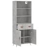 vidaXL Skř&iacute;ň highboard betonově &scaron;ed&aacute; 69,5x34x180 cm kompozitn&iacute; dřevo