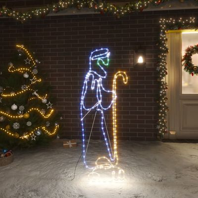 vidaXL Vánoční silueta pastýře a beránka se 168 LED 102,5 x 35 cm