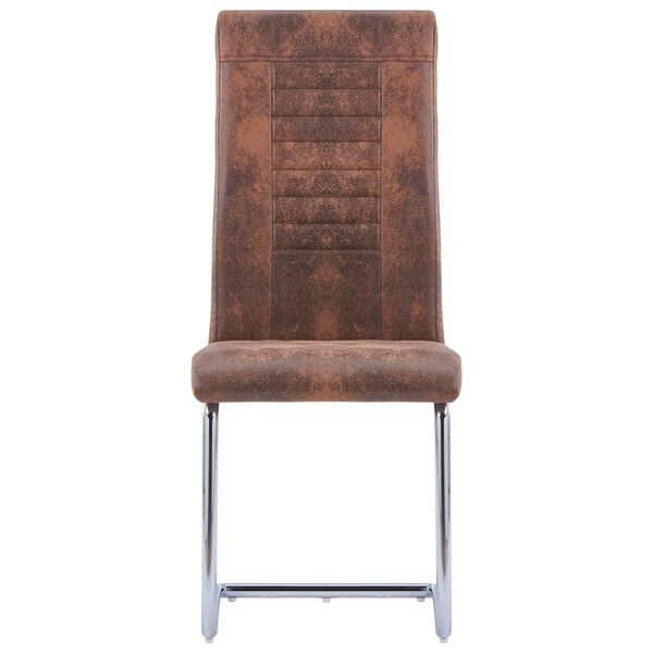 vidaXL Konzolové jídelní židle 2 ks hnědé umělá semišová kůže