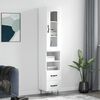vidaXL Skř&iacute;ň highboard b&iacute;l&aacute; 34,5 x 34 x 180 cm kompozitn&iacute; dřevo