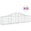 vidaXL Klenut&eacute; gabionov&eacute; ko&scaron;e 25 ks 200x30x40/60 cm pozinkovan&eacute; železo