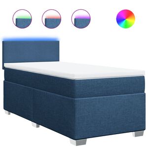 vidaXL Box spring postel s matrac&iacute; modr&aacute; 80x200 cm textil
