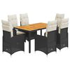 vidaXL 7d&iacute;ln&yacute; zahradn&iacute; bistro set s podu&scaron;kami čern&yacute; polyratan