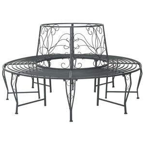 vidaXL Stromov&aacute; lavička 8-Počet m&iacute;st &Oslash; 160 x 89 cm Ocel Stř&iacute;brně &scaron;ed&aacute;