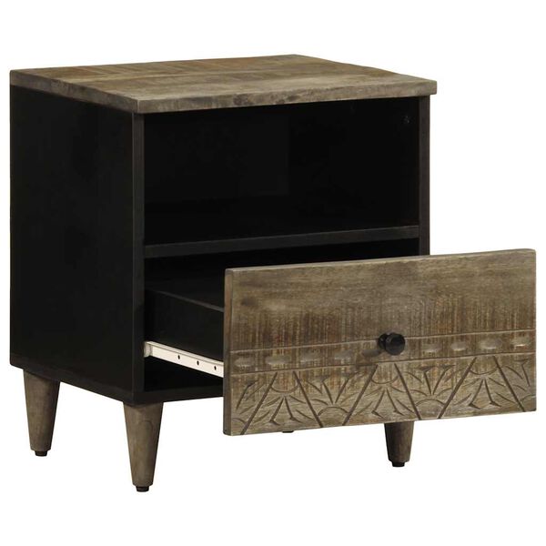 vidaXL Nočn&iacute; stolek světle &scaron;ed&aacute; 40x33x46 cm masivn&iacute; mangovn&iacute;kov&eacute; dřevo