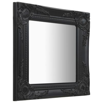vidaXL Nástěnné zrcadlo barokní styl 40 x 40 cm černé