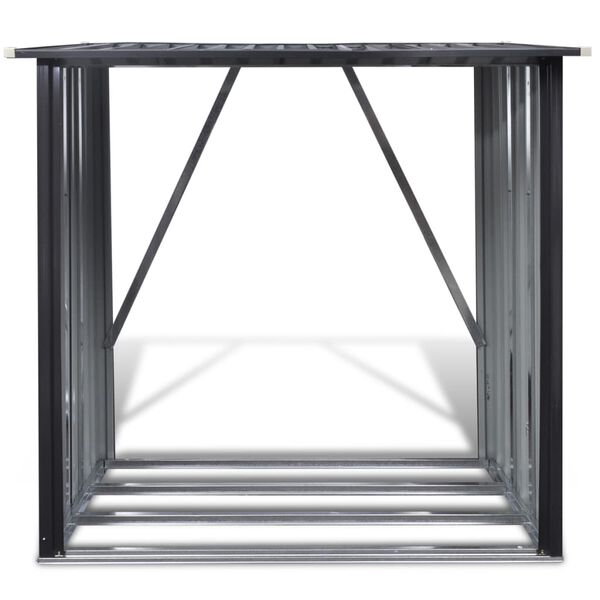 Kovov&yacute; př&iacute;stře&scaron;ek pro ukl&aacute;d&aacute;n&iacute; dřeva, &scaron;ed&yacute;