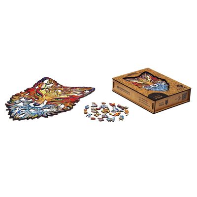 UNIDRAGON 197dílné dřevěné puzzle Fiery Fox střední 22 x 32 cm
