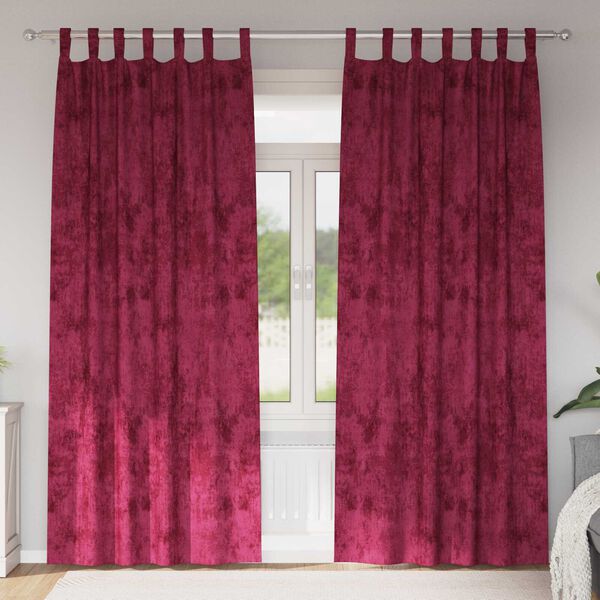 vidaXL Sametov&eacute; z&aacute;věsy 2 pcs v&iacute;nov&aacute; červen&aacute; 260 x 140 cm samet