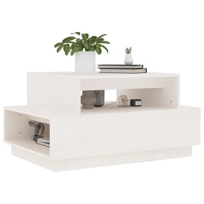 vidaXL Konferenční stolek bílý 80x55x40,5 cm masivní borové dřevo