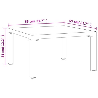 vidaXL Zahradní konferenční stolek šedý 55 x 55 x 31 cm DPC a ocel